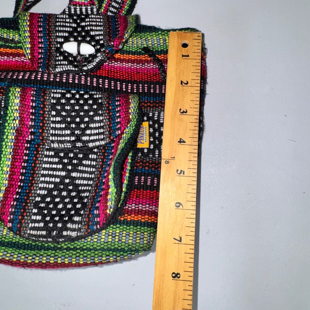 Pinzon Baja Woven Mini Backpack Multicolor Striped Small Festival Bag OS - Picture 7 of 8